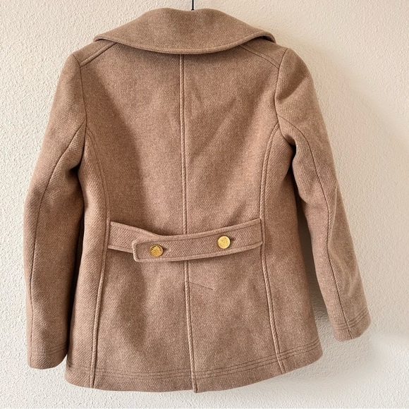 J. Crew Majesty PeaCoat Wool Blend Sandstone Women Size 4P - Picture 7 of 11